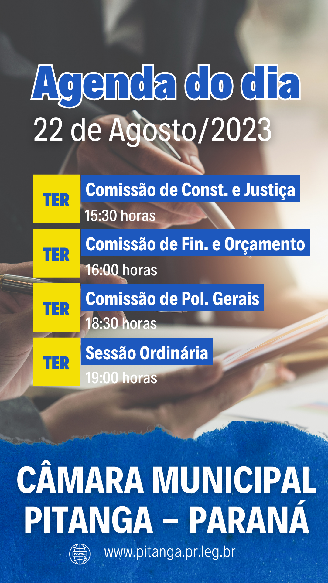 Agenda para 22 de Agosto de 2023