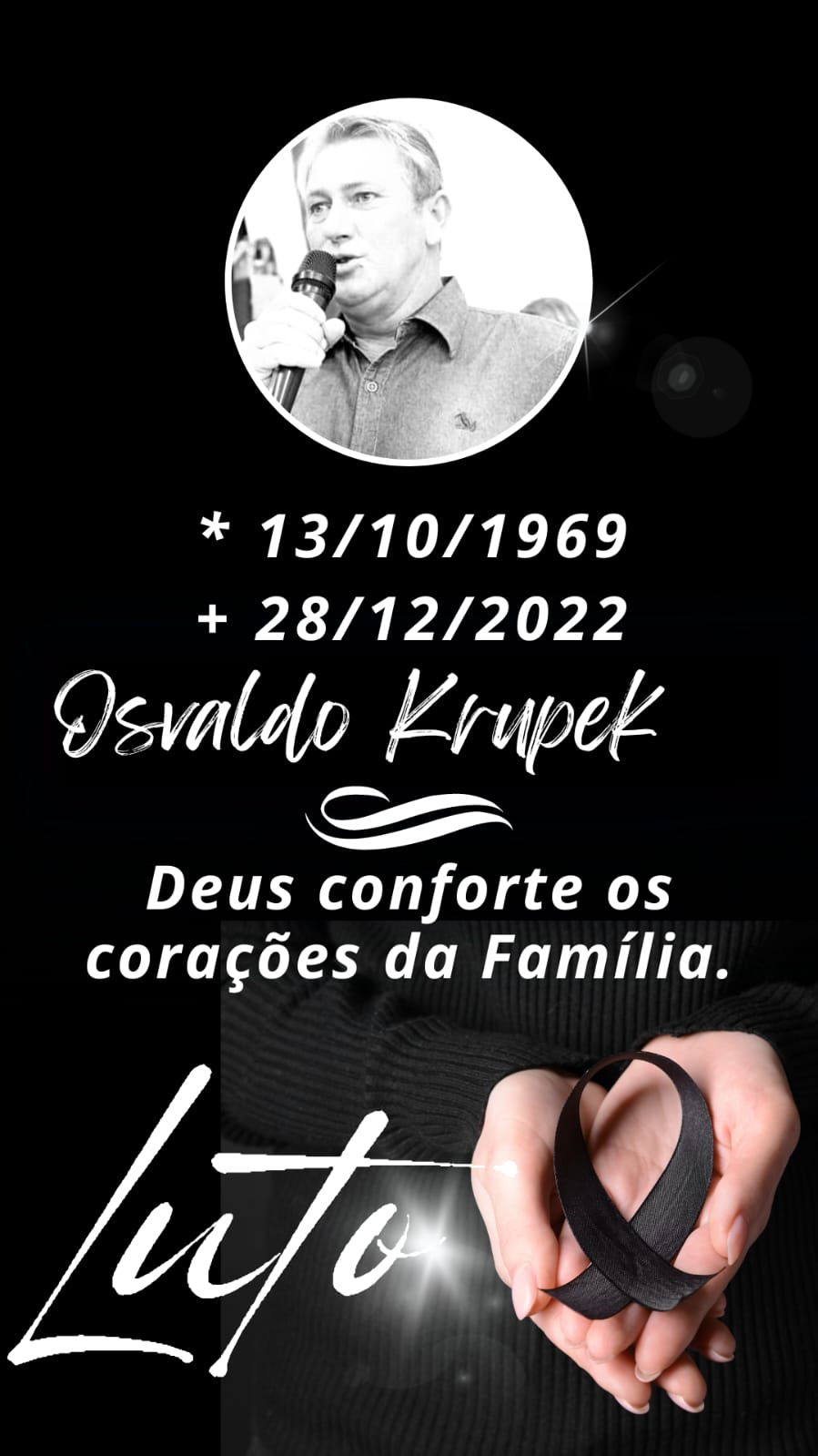 Luto - Falecimento do ex-vereador Osvaldo Krupek